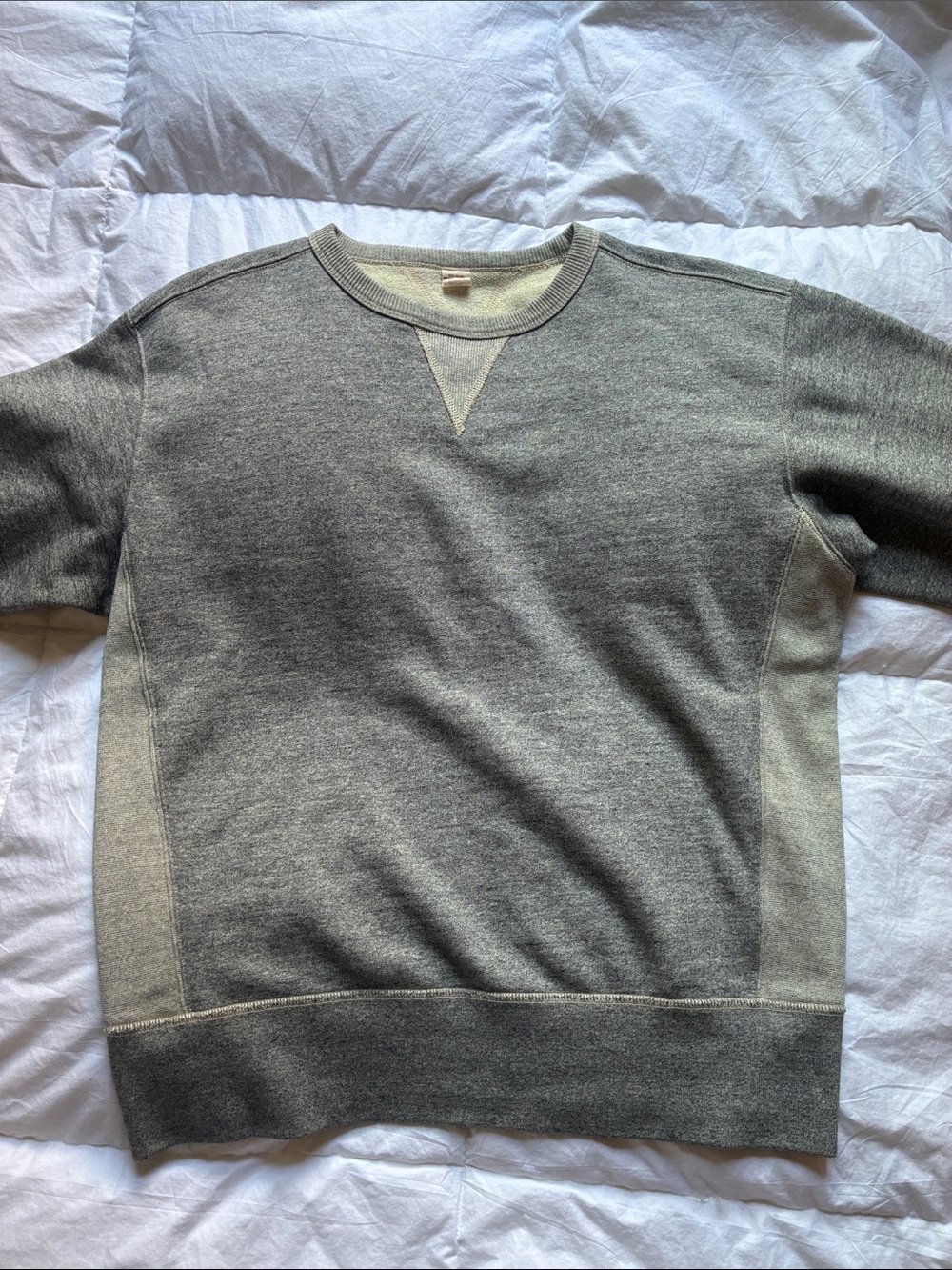 Buck Mason Men's Welterweight Double V Crew Sweatshirt